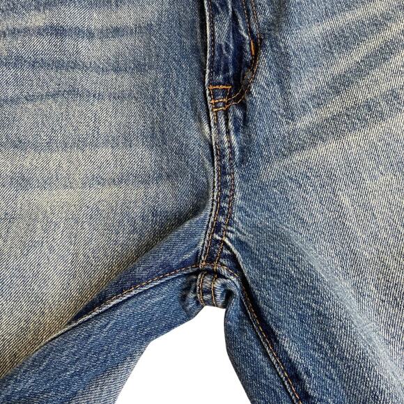 Aeropostale Sz 8 Skater Jeans Relaxed Wide Leg Distressed Ripped Knees Mid Wash - Picture 12 of 16